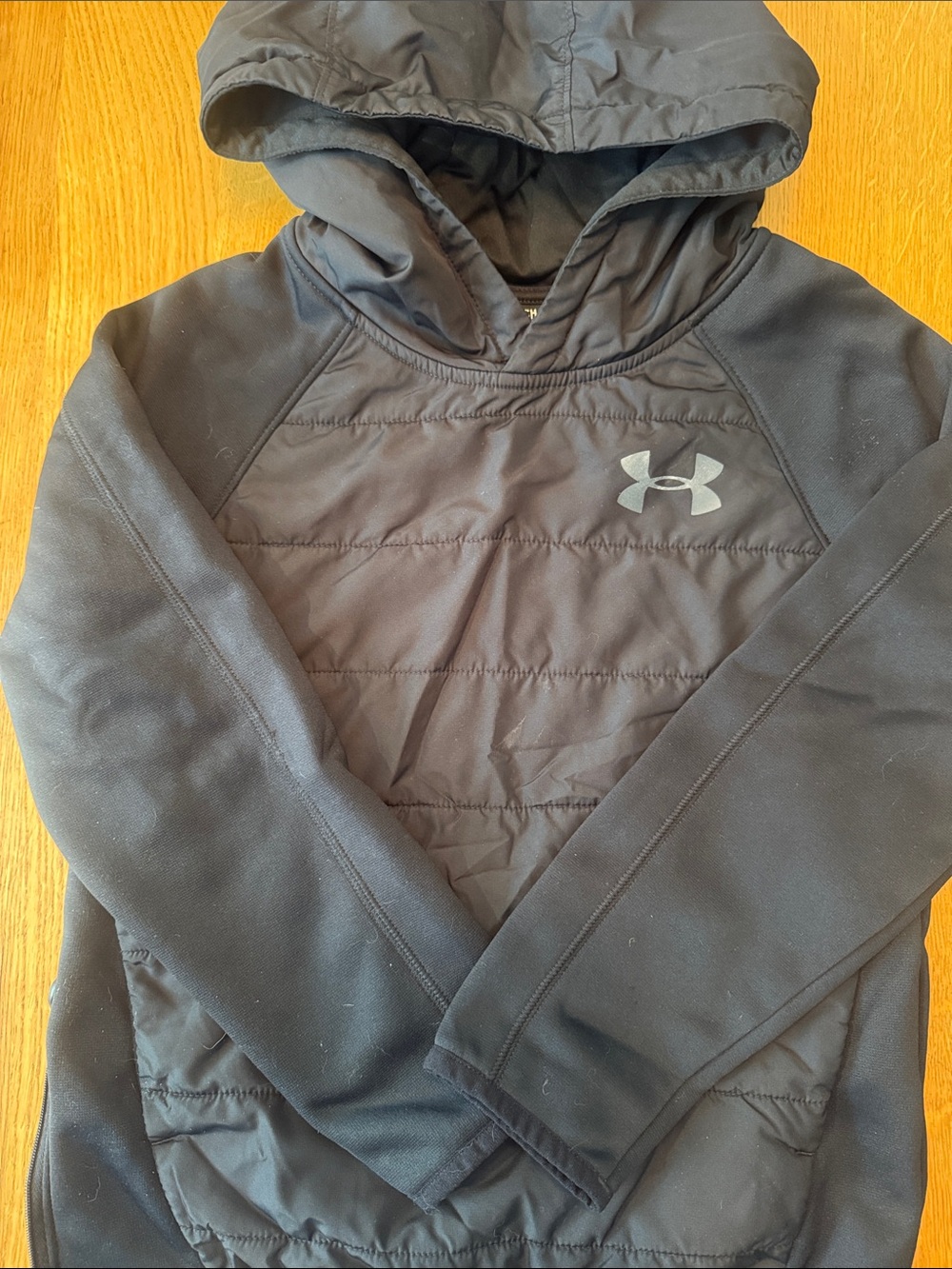Under Armour Kids Black Hooded Quilted Pullover